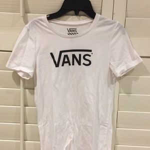 White Vans shirt with black Vans logo